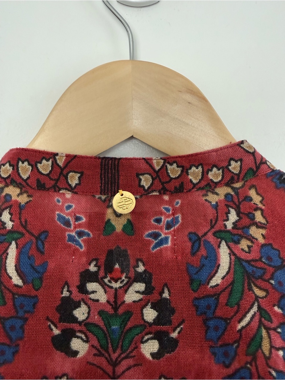 Antik Batik Tamir Embroidered Cotton Crepe Blouse - Picture 11 of 12